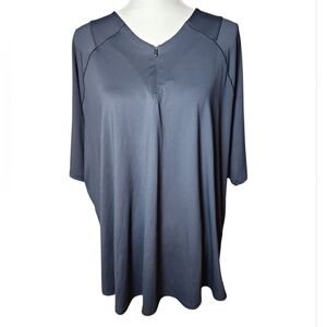 Athleta Sunchaser 3/4 Sleeve Black Tee Size 3x